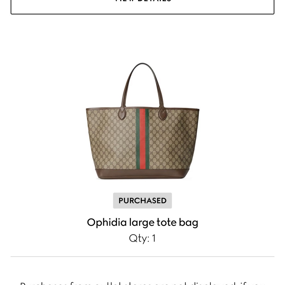 Gucci Beige and Brown Tote with Green and Red Stripe - Picture 4 of 9